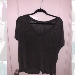 Grey stripped Brandy V neck